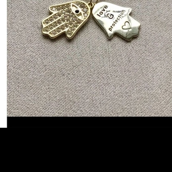 Stella Picciotto Sterling Silver Hamsa Hand Evil Eye Pendant Necklace - Picture 4 of 14